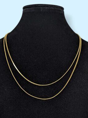 Vintage 18KGP Long S-Link Chain Necklace